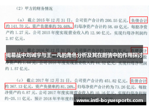 揭幕战中刘诚宇与王一凡的角色分析及其在剧情中的作用探讨 揭幕战中刘诚宇与王一凡的角色分析及其在剧情中的作用探讨